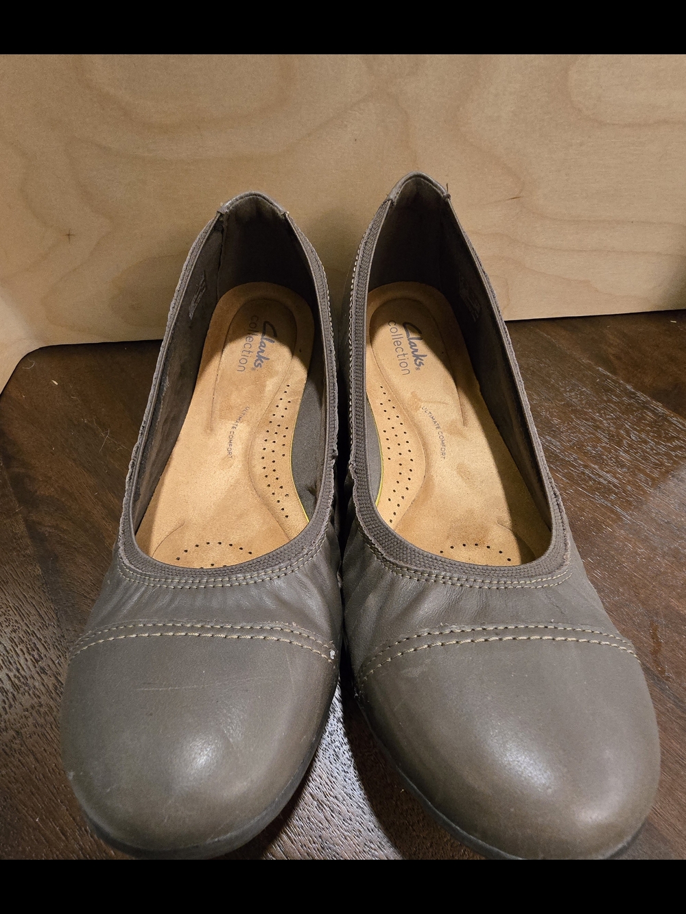 Clarks Women's Meadow Opal Ballet Flats Slate Leather